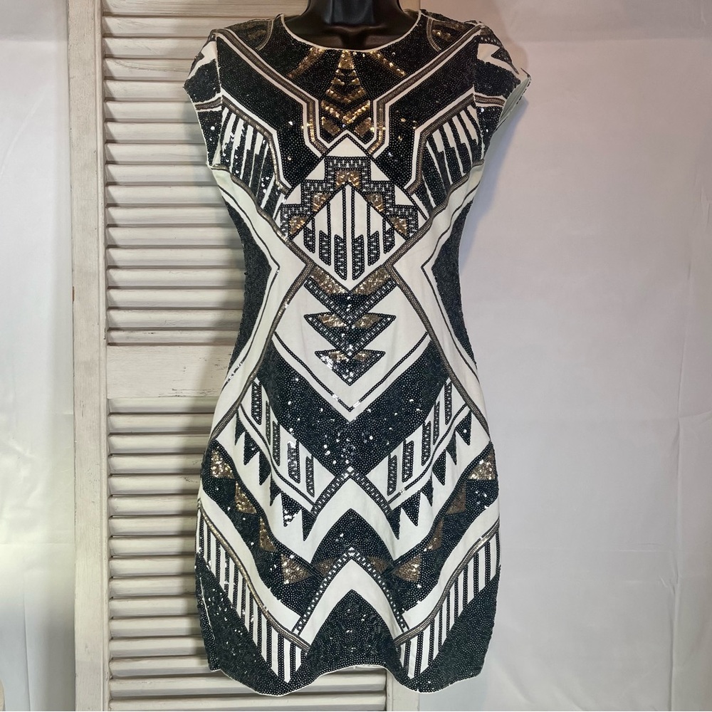 Sequined party dress.